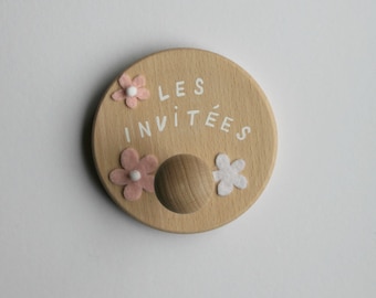 Porte-manteau rond en bois personnalisable - Le Bonheur est dans le Pré - Naturel