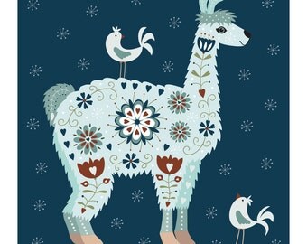 Blank greeting card: Party Llama