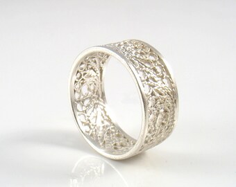silver handmade filigree wedding ring filigree wedding band filigree engagement ring or band - Filigree Wedding Rings silver handmade filigree wedding ring filigree wedding band filigree engagement ring or band - Filigree Wedding Rings