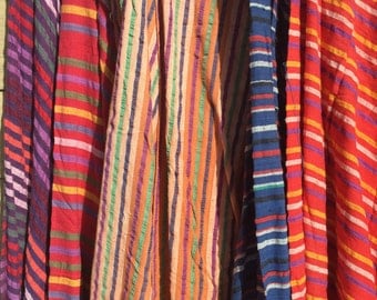Wholesale bulk Clothing. Tops and Skirts. 9 Piece lot. Cotton gauze. India cotton. Wrap top. Wrap skirt. Deadstock. 1970 70s. Stripes. S M L