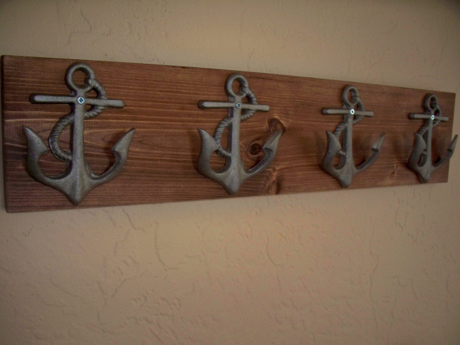 Anchor wall hooks beach themed coat rack bathroom towel