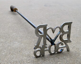 Custom Branding Iron with Date and Initials - Wedding branding iron, anniversary gift, rustic decor