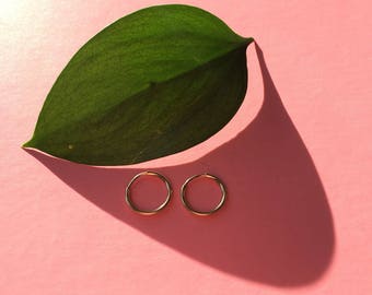 Small Gold Hoop Earring - 12mm