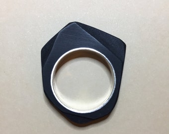 Serling Silver Resin Ring / Statement Resin Ring / Gift For Her