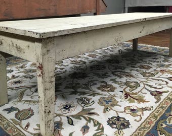 Antique Farm Crock Table Original Paint Long Low 24d81.5L22h Shipping is not free