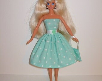 Handmade barbie clothes CUTE dress and bag 4 barbie doll