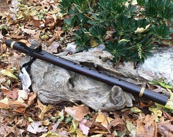 Native American Style Flute, Ebony and Brass Key of E from Tree of Life Designs