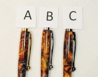 Handmade Custom Slim Twist Ballpoint Pen, Molten Metal Acrylic, By ASHWoodshops inexpensive gifts, Amazing Stocking Stuffers