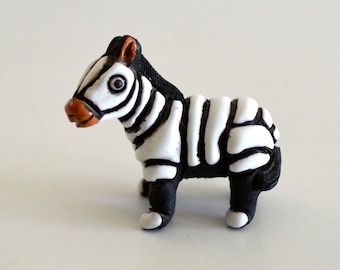 Vintage Ceramica Leps Peru Miniature Zebra Figurine