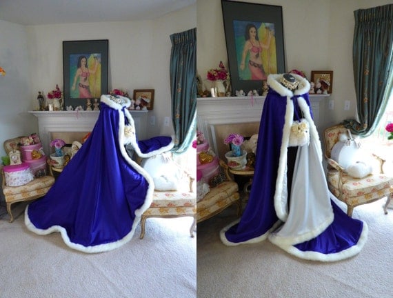 Beauty and the Beast Bridal Cape 52/67-inch Royal Purple