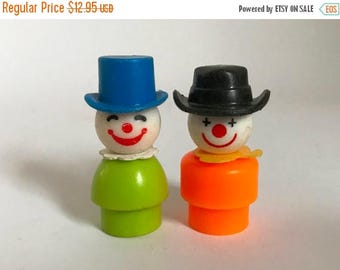Vintage Set of 2 Fisher Price Circus Clown Little People