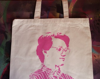 Barb Stranger Things street pop art tote bag stencil and spray paint art by Rainbow Alternative on Etsy