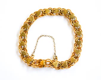 Vintage Gold Filled Heart Tennis Bracelet c.1940s