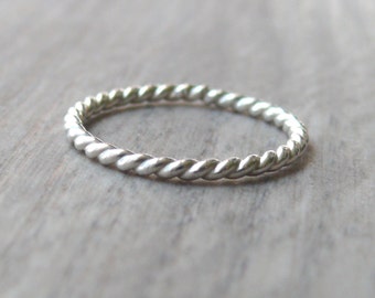 Sterling silver ring twist ring everyday ring Sterling silver stacking rings stack ring stackable ring rope jewelry