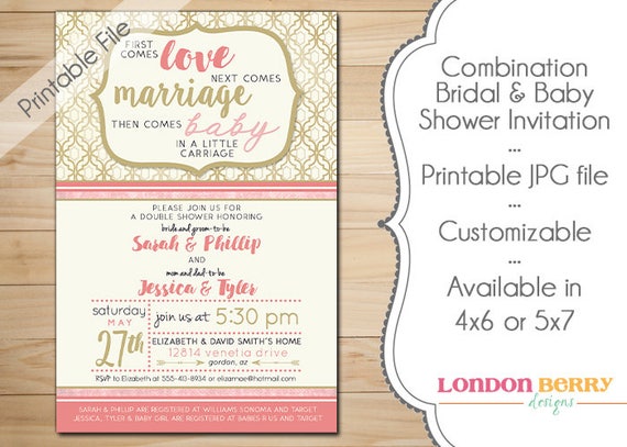 Combination Bridal & Baby Shower Invitation