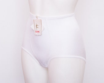 high waist panties girdle white dead stock Vintage size XS