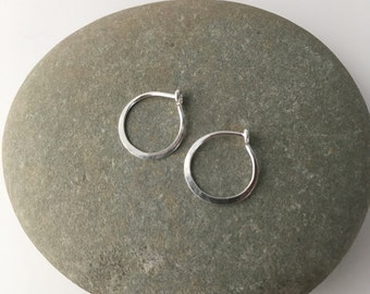 Silver Hoop Earrings, Tiny Hoop Earrings, Delicate Silver Hoops, Small Silver Hoops, Hammered Hoops, Hammered Hoop Earrings