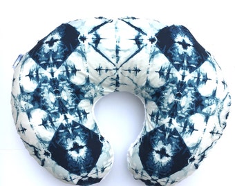 Nursing Pillow Cover- INDIGO BOHO- Boppy Cover- tie dye boppy cover- navy boppy cover- boho boppy cover