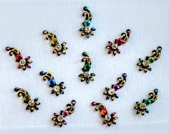 Bindi Stick on Colorful Indian Dots Bollywood Belly Dance Tattoo India