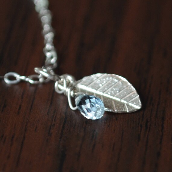 Aquamarine Jewelry Child Gemstone Necklace March