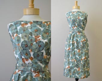 1960s Elinor Porter Floral Dress