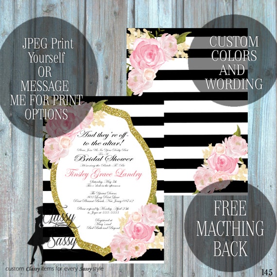 Kentucky Derby theme shower invitation Classic Tea party Shower Tea pArty Luncheon Bridal Shower Invitation 145