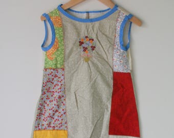 Vintage ETHNIC BOHO Girls Dress....size 4 girls....kids. children. urban. african. aztec. hippie. boho. urban. indie. hippie kids. cream
