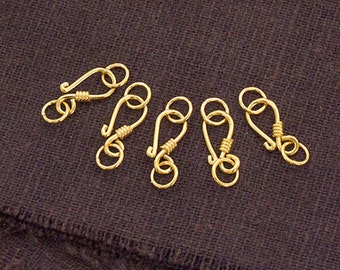 5 of 925 Sterling Silver 24k Gold Vermeil Style Clasps 11mm. :vm0826