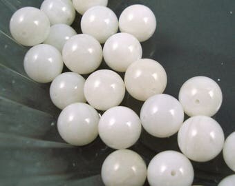 Destash White Jasper 8MM Beads 30 Pieces