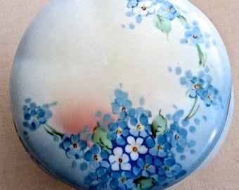An Edwardian Dresser Box Powder Jar Forget me Not Austria