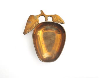 Vintage Brass Apple Dish or Tray