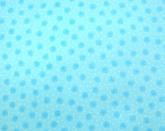Flannel Fabric by the Yard in a Soft Aqua Rosebud Print 1 Yard