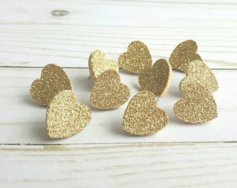 Gold Glitter Heart Thumb Tacks. Push Pins. Glitter Hearts. Heart Push Pins. Memo Board. Office Accessories. Heart Tacks. Dorm Room Decor.