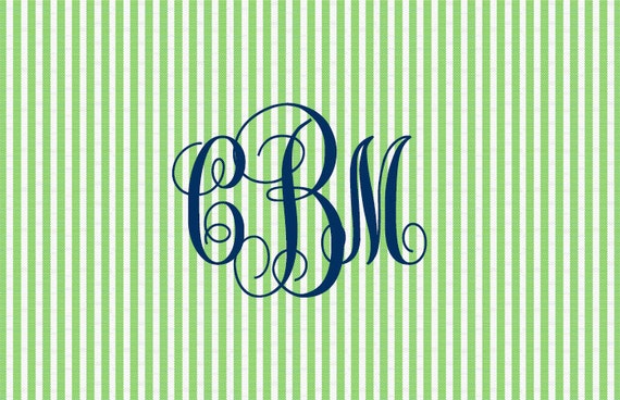 Personalized Disposable Green Seersucker Paper Placemats - set of 12 Il_570xn