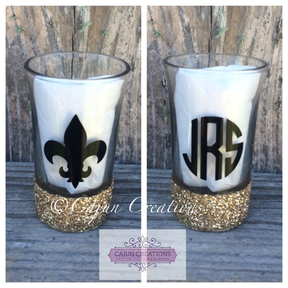 Glitter shot glasses personalized shot glass set fleur de