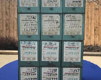 Vintage NYLA Prescription File Boxes -Set of 4