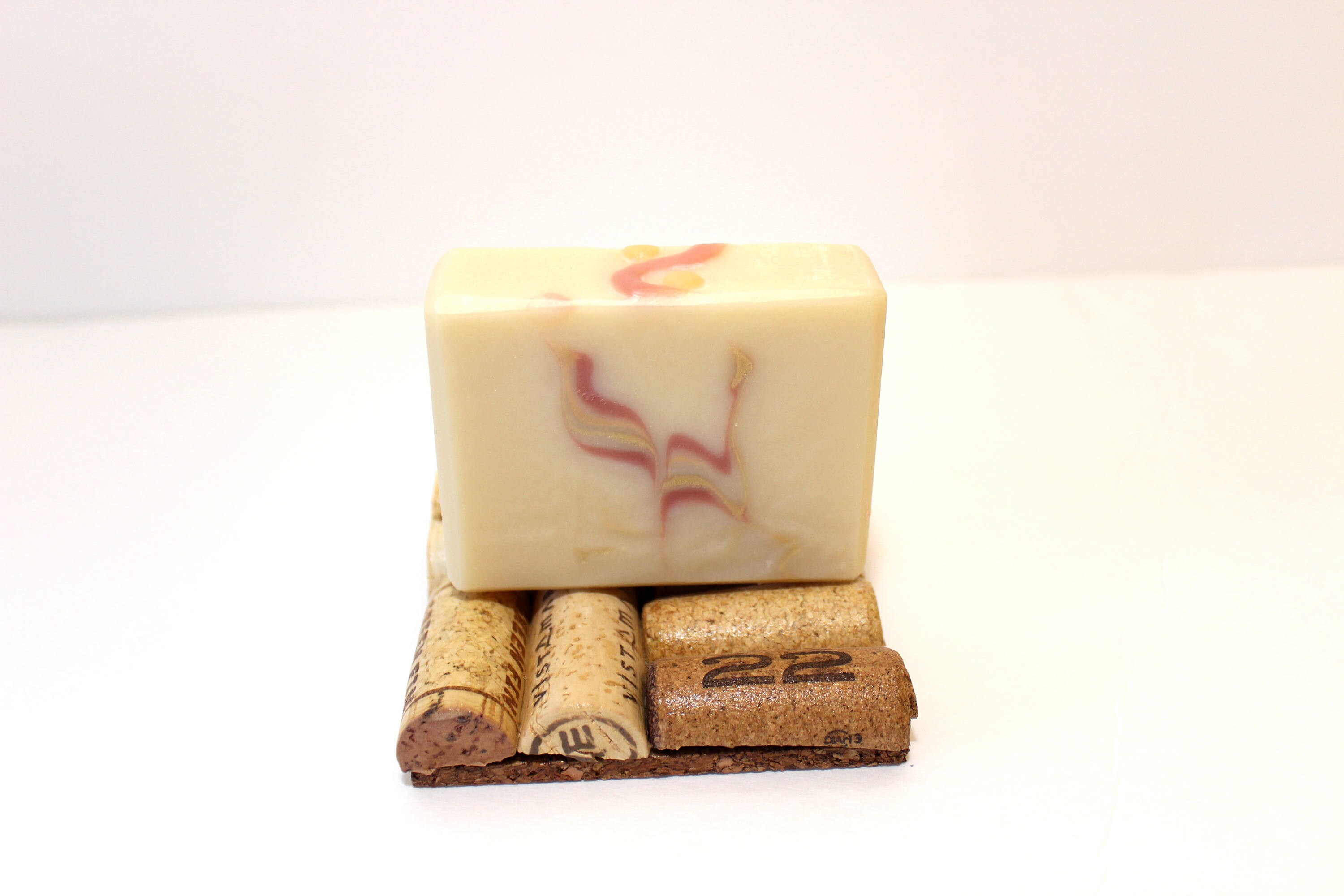 White Wine Handmade Soap and Handmade Wine Cork Soap Dish