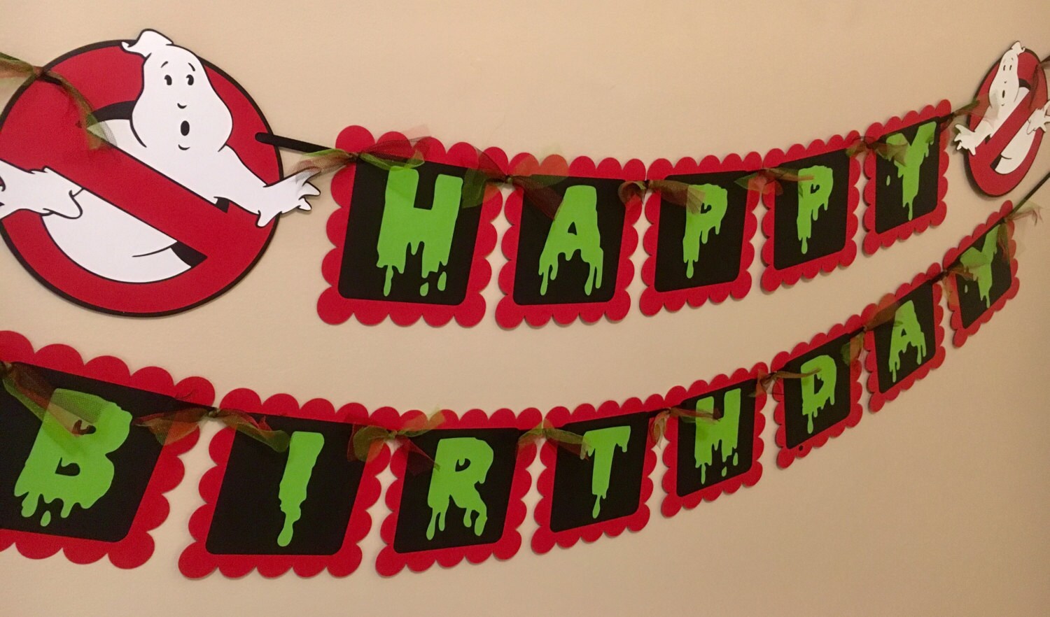 Ghost Busters Inspired Happy Birthday Banner