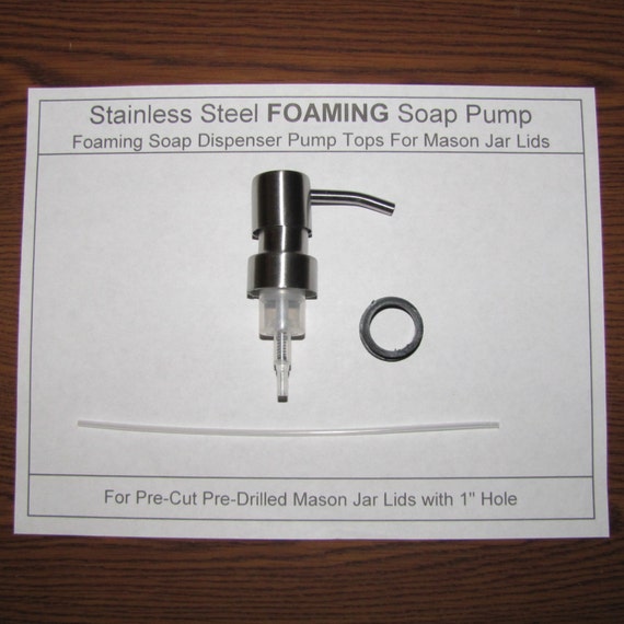 Stainless Steel Mason Jar Foaming Soap Dispenser Pump Top