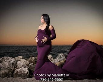 Kelly Gown, Fitted Maternity Gown, Photography, Bridesmaid Dress, Baby Shower, Floor Legnth Gown with train, maternity dress, photo shoot