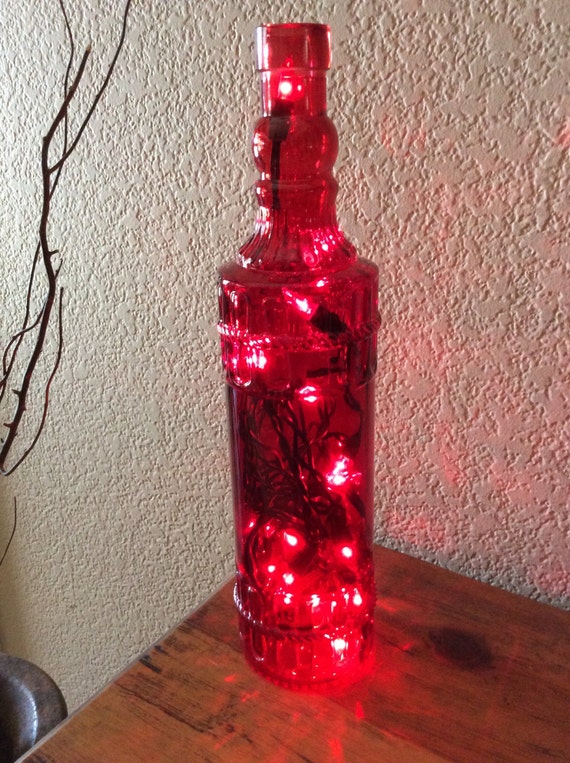 Decorative Bottle Red Light Red Bottle Unique Light Unique