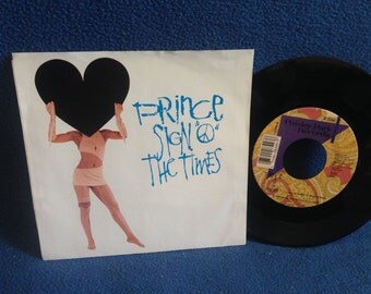 RARE, Vintage, Prince - "Sign O the Times / La La La Hee Hee Hee" 7" 45 RPM Vinyl Single, Original 1987 First Press, Pop, New Wave, Funk, of