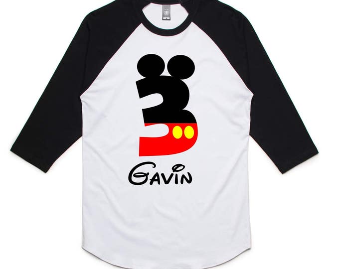 Mickey Mouse Birthday Boy Mickey Birthday Raglan Shirt - Mickey Birthday Shirt