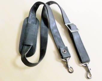 Leather ? Camera or gadget bag strap, Adjustable Type with clips. Replacement Strap.