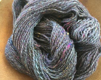 Grey Tweed, DK weight, Handspun Yarn, Y211