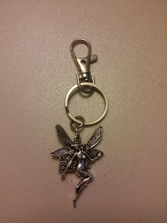 Large Feather and Large Fairy Key Ring