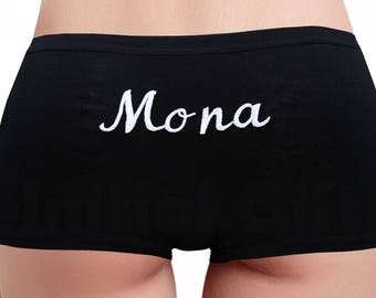 Personalized underwear Bridesmaids panties Bachelorette party gift Monogram custom lingerie XS-5X