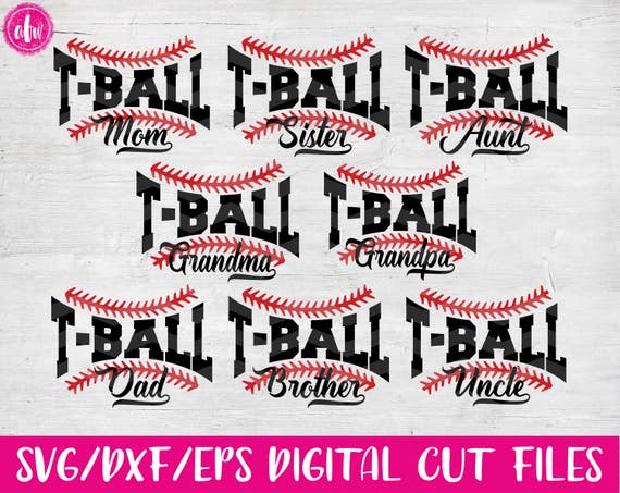 Download T-Ball Family SVG DXF EPS Cut Files Sports Mom Dad