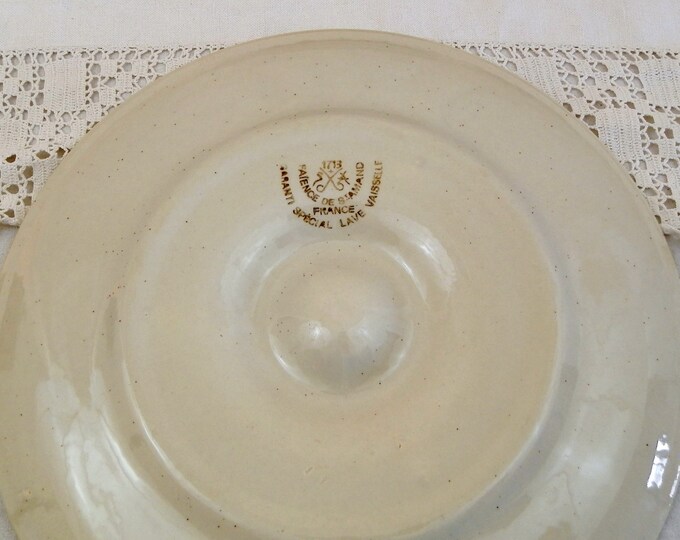 2 Vintage French Green and White Oyster Plates by St Armand / Seafood Tableware, French Dining, Retro Vintage French Interior, Mid Century