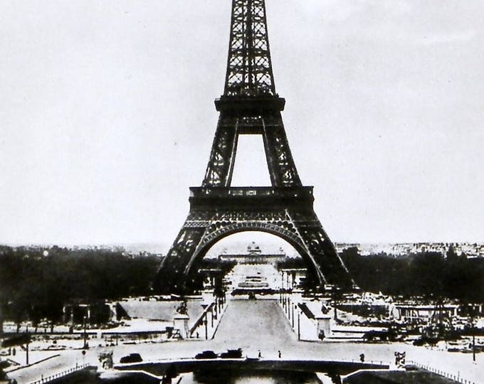 Vintage Mid Century French Black and White Postcard, Eiffel Tower, Paris, Parisian, Retro, Vintage, Home, Interior, French Decor, 1950s